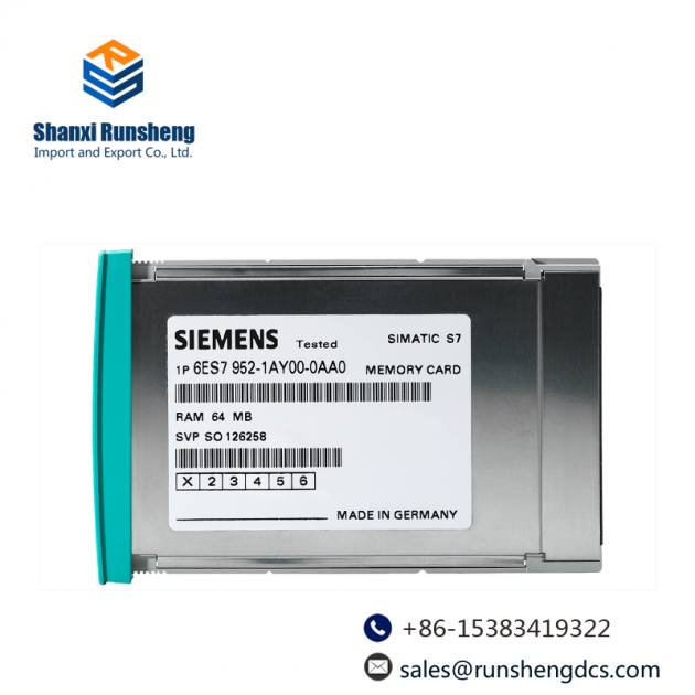SIEMENS 6ES7952-1KL00-0AA0 MEMORY CARD - Industrial Control Module