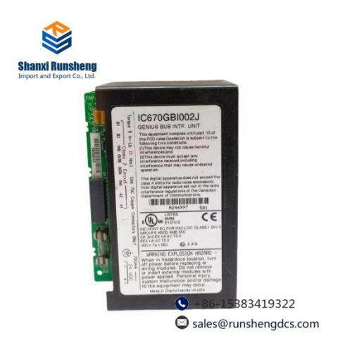 GE IC670GBI002 PLC Bus Interface Unit, Field I/O Control, 115VAC/125VDC