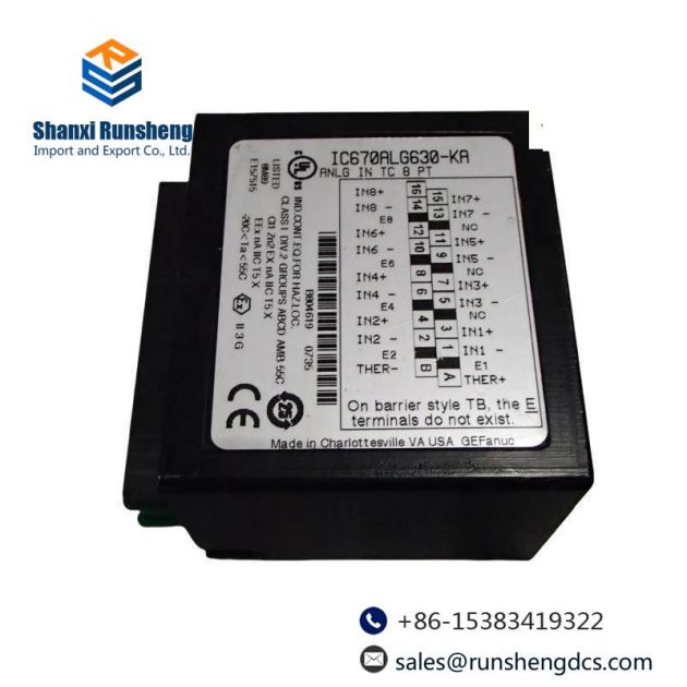 Emerson IC670ALG630 Analog Input Module - 8 Channel Thermocouple Module